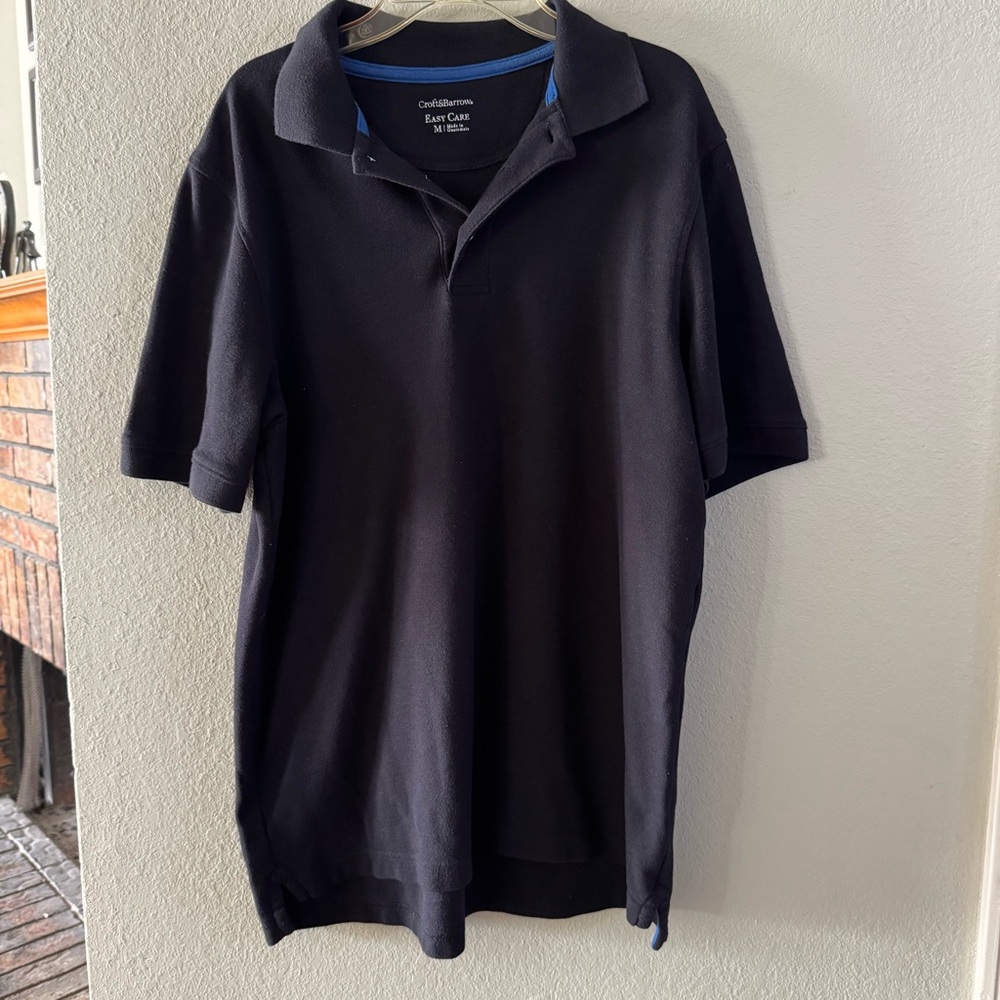 Croft & Barrow Men’s Black Polo Shirt size Medium Short Sleeves